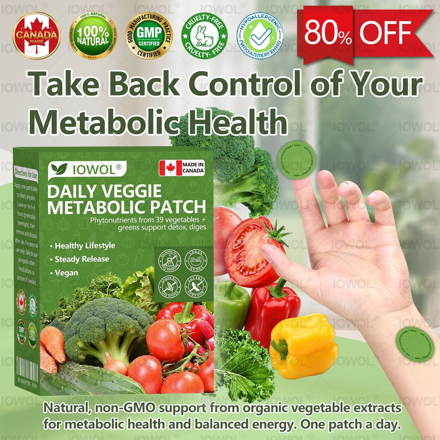 𝐎𝐟𝐟𝐢𝐜𝐢𝐚𝐥 𝐒𝐭𝐨𝐫𝐞 | 𝐈𝐎𝐖𝐎𝐋® 𝐃𝐚𝐢𝐥𝐲 𝐕𝐞𝐠𝐞𝐭𝐚𝐛𝐥𝐞 𝐌𝐞𝐭𝐚𝐛𝐨𝐥𝐢𝐜 𝐏𝐚𝐭𝐜𝐡 𝐮𝐬𝐞𝐬 𝐨𝐫𝐠𝐚𝐧𝐢𝐜 𝐯𝐞𝐠𝐞𝐭𝐚𝐛𝐥𝐞 𝐞𝐱𝐭𝐫𝐚𝐜𝐭𝐬 𝐚𝐧𝐝 𝐩𝐡𝐲𝐭𝐨𝐧𝐮𝐭𝐫𝐢𝐞𝐧𝐭𝐬 𝐟𝐫𝐨𝐦 𝟑𝟗 𝐯𝐞𝐠𝐞𝐭𝐚𝐛𝐥𝐞𝐬 + 𝐠𝐫𝐞𝐞𝐧𝐬 𝐭𝐨 𝐬𝐮𝐩𝐩𝐨𝐫𝐭 𝐝𝐞𝐭𝐨𝐱, 𝐝𝐢𝐠𝐞𝐬𝐭𝐢𝐨𝐧 & 𝐦𝐞𝐭𝐚𝐛𝐨𝐥𝐢𝐜 𝐫𝐞𝐬𝐞𝐭, 𝐚𝐧𝐝 𝐛𝐨𝐨𝐬𝐭 𝐞𝐧𝐞𝐫𝐠𝐲 𝐟𝐨𝐫 𝐚𝐥𝐥-𝐝𝐚𝐲 𝐰𝐞𝐥𝐥𝐧𝐞𝐬𝐬.